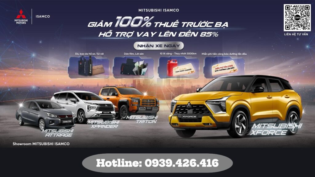 Chương trình khuyến mãi Mitsubishi tháng 12 ưu đãi 100% trước bạ