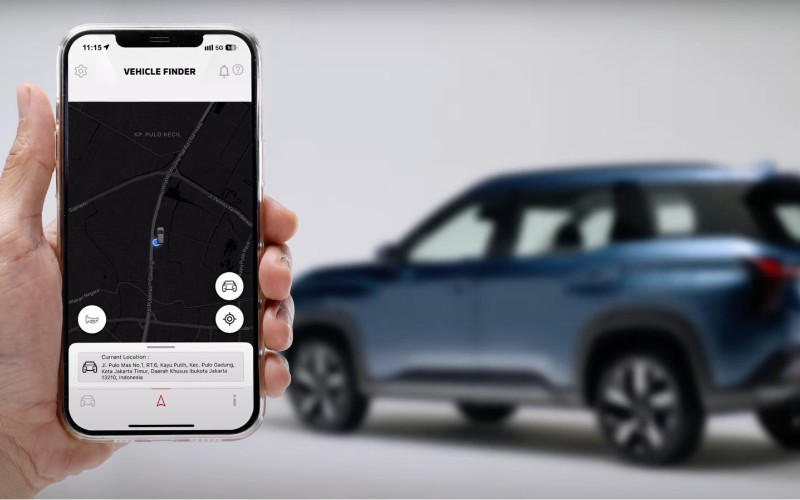 Bản đồ định vị vị trí xe (Tracking) trên ứng dụng My Mitsubishi Connect