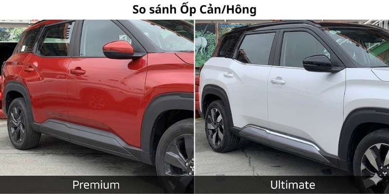 So sánh ngoại thất Destinator Premium và Ultimate: Khác biệt ốp hông và viền kính mạ Chrome